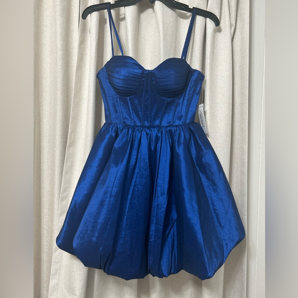 NWT Spaghetti Strap Sweetheart Bustier Corset Bodice Bubble Shirt Dress